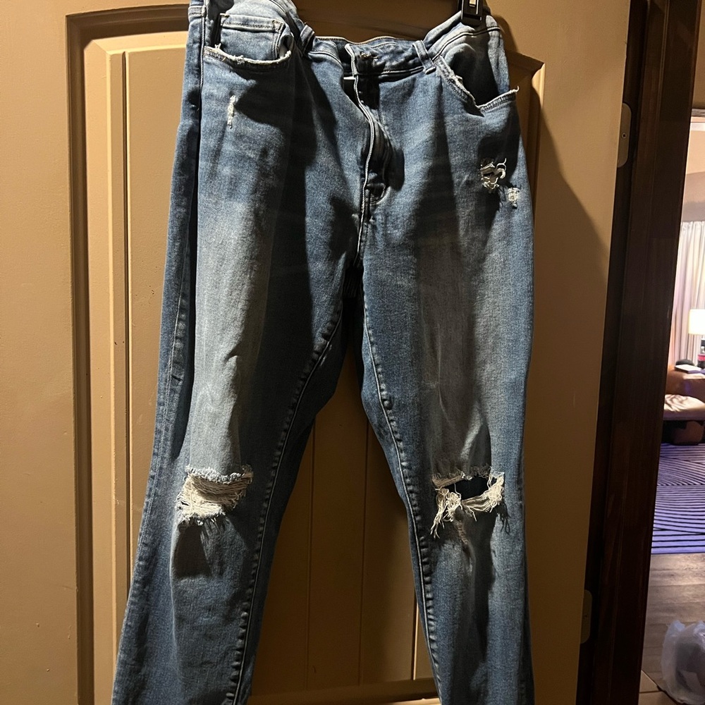 Women's Blue Straight Leg Jeans
